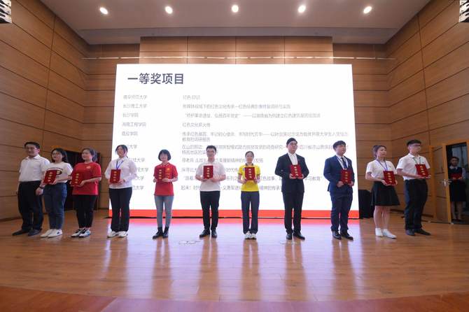 beat365正版唯一官网必一项目组李诗华同学（右四）上台领奖